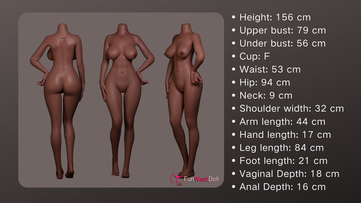 156cm/5ft1 F-cup Silicone Sex Doll – Bella