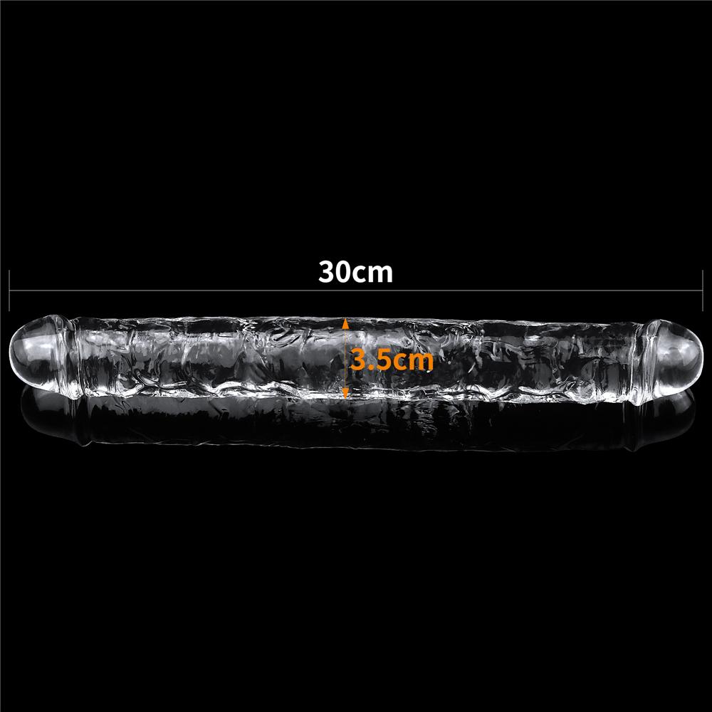 12 Inch Transparent Big Double Head Dildo