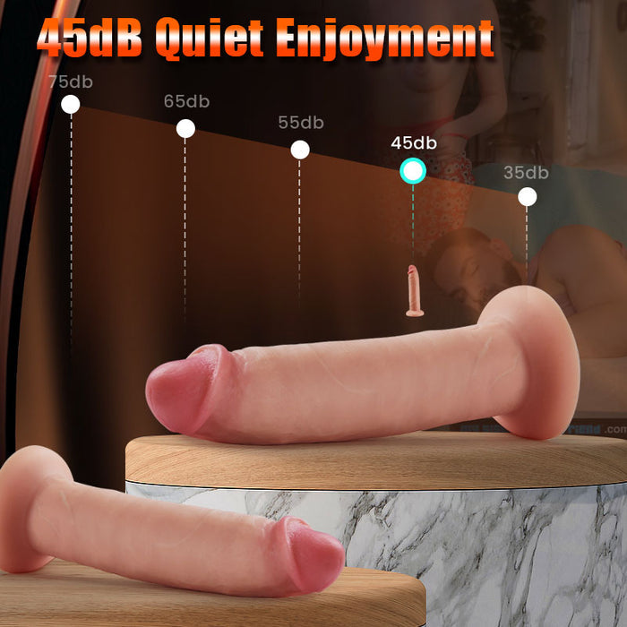 Buyging™ Fully Foreskin 10 Vibrating Dildo with Suction Cup Base 7.36 Inch