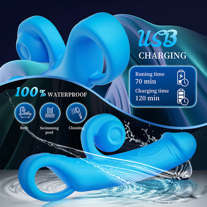 10‑Speed Snail-Shaped Vibrating Silicone Massager