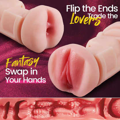 Throb - Fleshy Labia & Anal Tight Experience Dual-End Sucking in One Automatic Male Masturbator