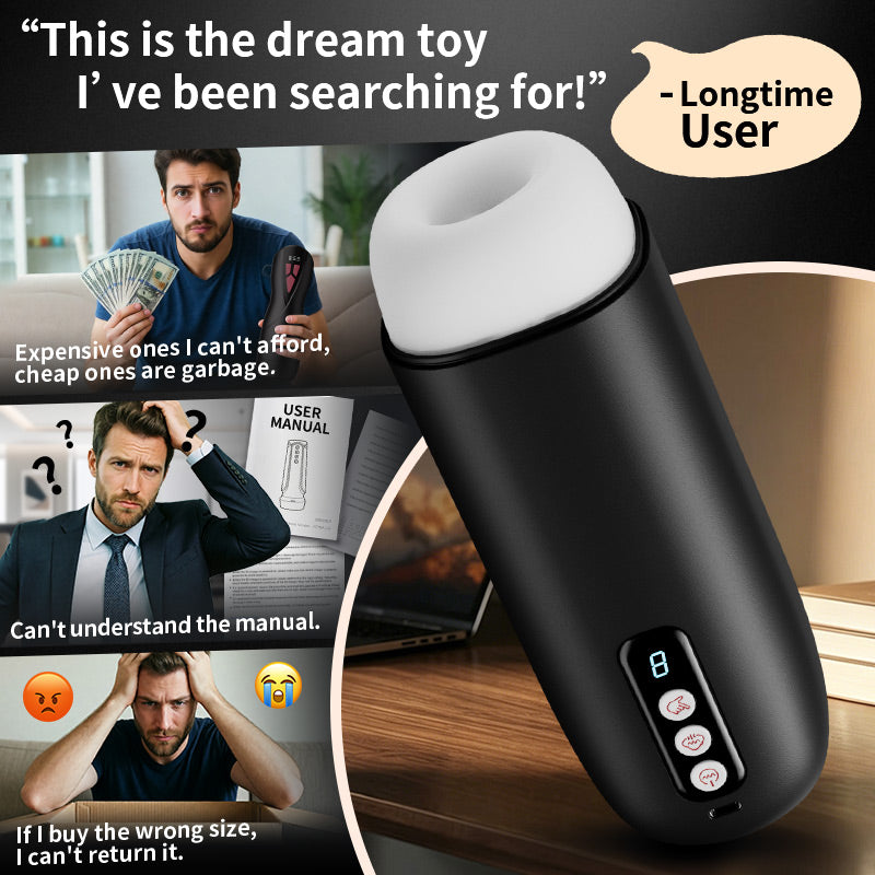 【Relentless-Suction】Sophia – Mighty Suction Best Value Crystal Clear Sizing Automatic Male Masturbator