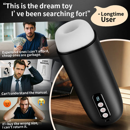 【Relentless-Suction】Sophia – Mighty Suction Best Value Crystal Clear Sizing Automatic Male Masturbator