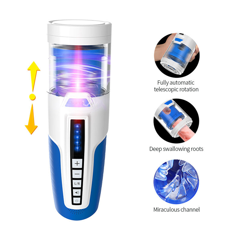 Leten Piston Automatic Telescopic Rotation Male Masturbator Cup Artificial Vaginal Lick Oral Sex Masturbation Sex Toys For Men