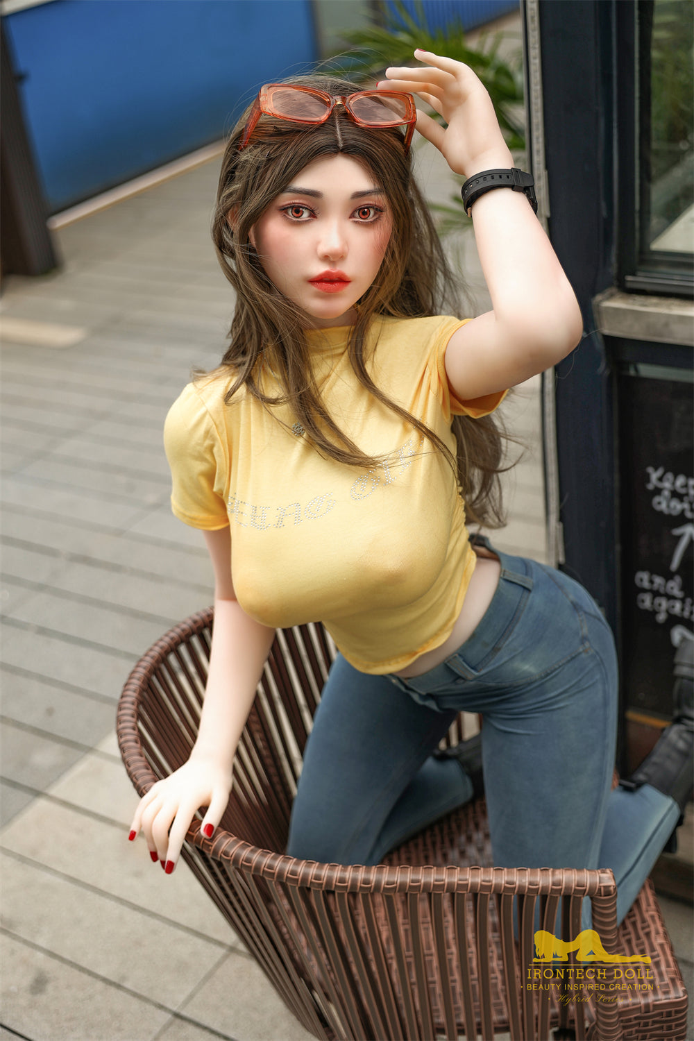159cm/5ft2 F-cup Silicone Head TPE Body Sex Doll – Eileen