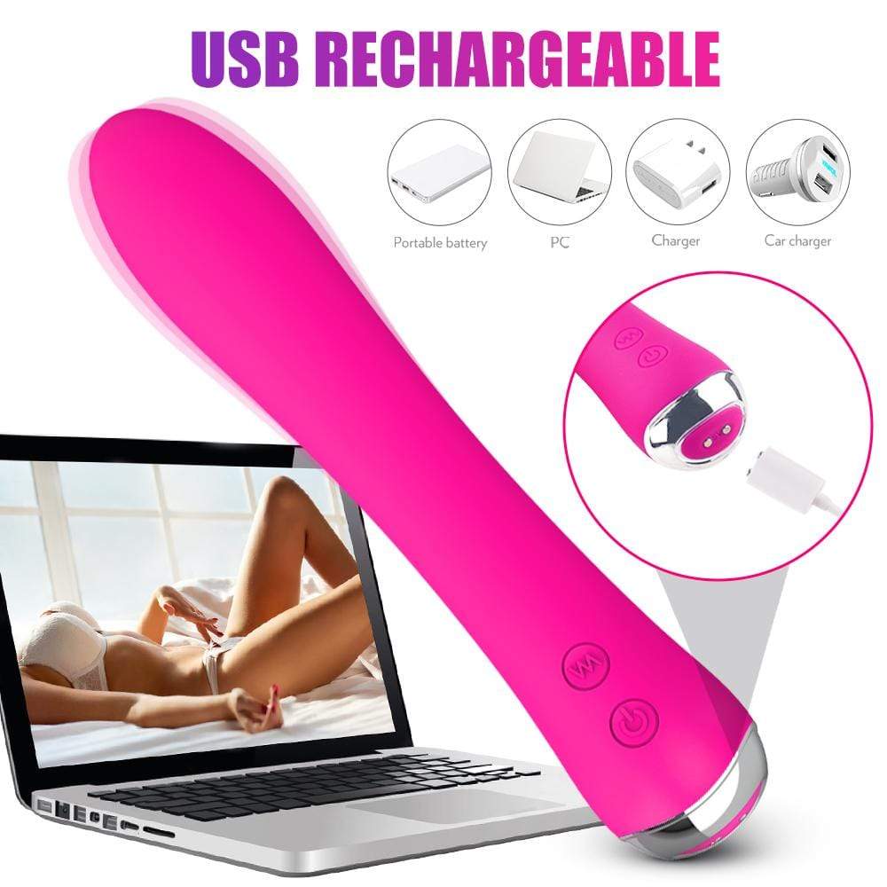 Pink Silicone Vibrator with Automatic Heating