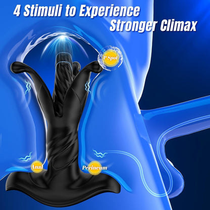 9 Tension Shock Flapping & 9 Thrusting Vibrating Prostate Massager & Uterine Stimulator