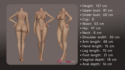 157cm/5ft2 G-cup Silicone Sex Doll – Lily