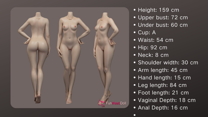159cm/5ft2 A-cup Silicone Sex Doll – Amy